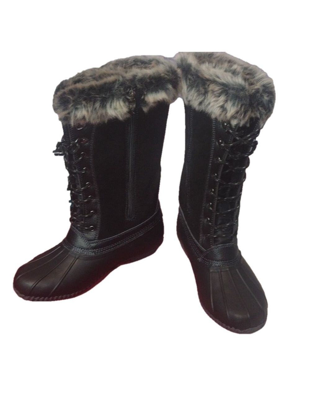 Sporto leather faux fur and man made materials duck boot tall size 8.5